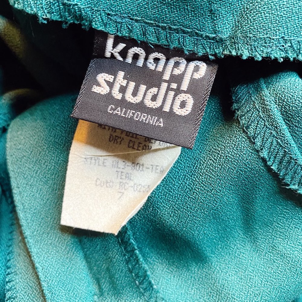 VINTAGE Knapp Studio Green Strappy Dress - Picture 10 of 10